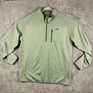 AFTCO AFTech Performance Fleece 1/4 Zip Pullover Men L Green Outdoor Fish Tech